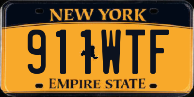 NY license plate 911WTF