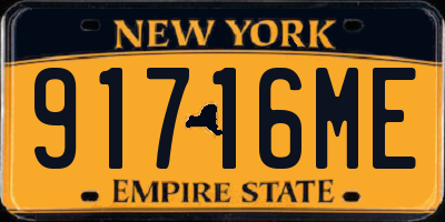 NY license plate 91716ME