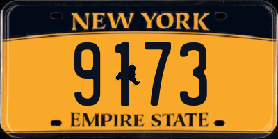 NY license plate 9173