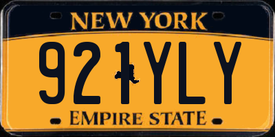 NY license plate 921YLY