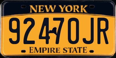 NY license plate 92470JR