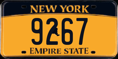 NY license plate 9267