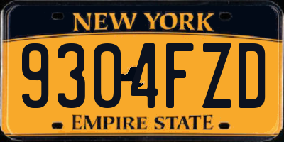 NY license plate 9304FZD