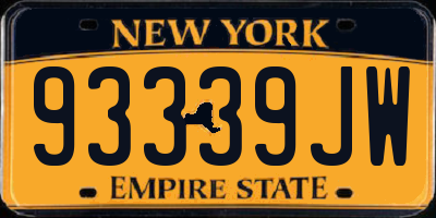 NY license plate 93339JW