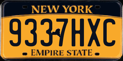 NY license plate 9337HXC