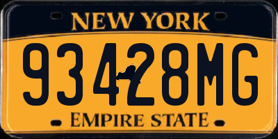 NY license plate 93428MG