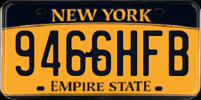 NY license plate 9466HFB