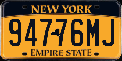 NY license plate 94776MJ