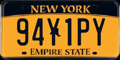 NY license plate 94Y1PY