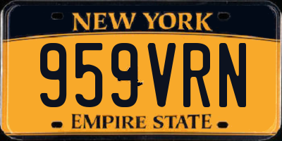 NY license plate 959VRN