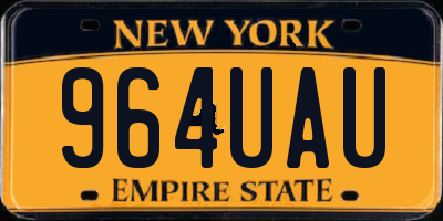 NY license plate 964UAU