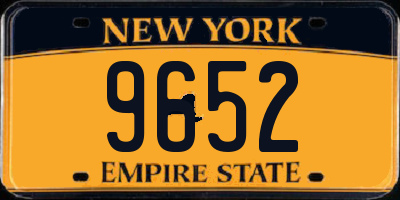 NY license plate 9652