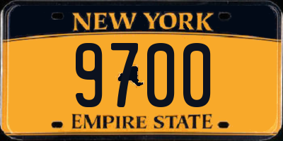 NY license plate 9700