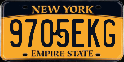 NY license plate 9705EKG