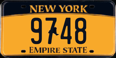 NY license plate 9748