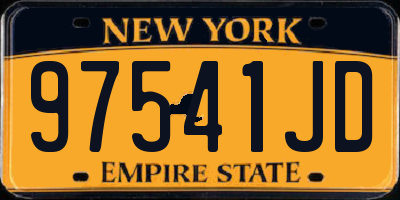 NY license plate 97541JD