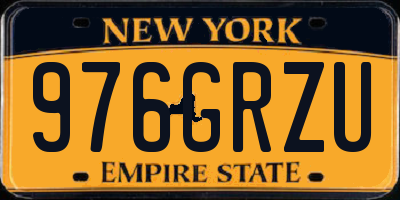 NY license plate 976GRZU