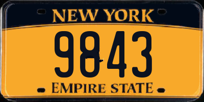 NY license plate 9843