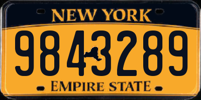 NY license plate 9843289