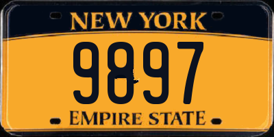 NY license plate 9897