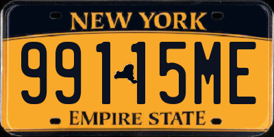 NY license plate 99115ME