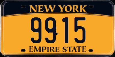 NY license plate 9915