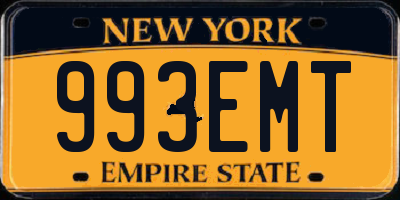 NY license plate 993EMT