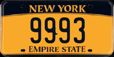 NY license plate 9993