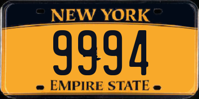 NY license plate 9994