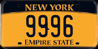 NY license plate 9996