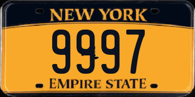 NY license plate 9997