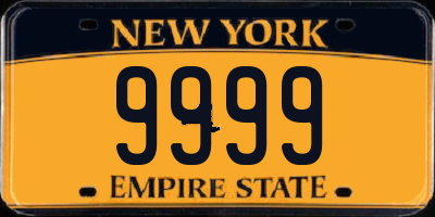 NY license plate 9999