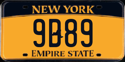 NY license plate 9D89