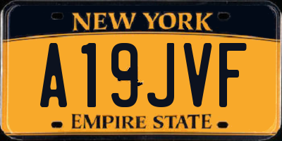 NY license plate A19JVF