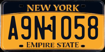 NY license plate A9N1058