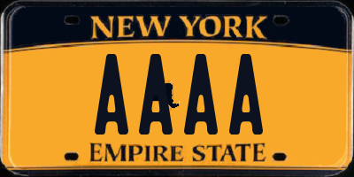 NY license plate AAAA