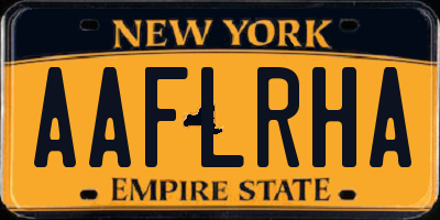 NY license plate AAFLRHA