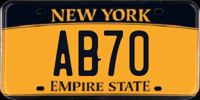 NY license plate AB70