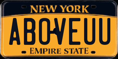 NY license plate ABOVEUU