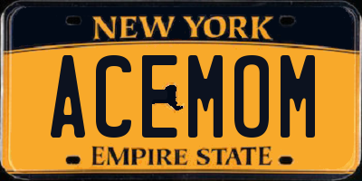 NY license plate ACEMOM