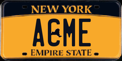 NY license plate ACME