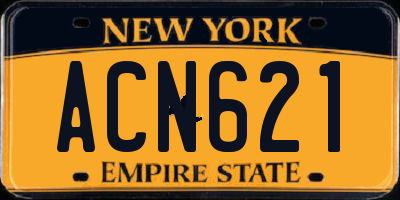 NY license plate ACN621