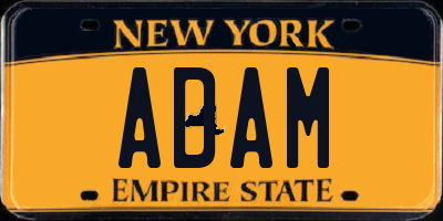 NY license plate ADAM