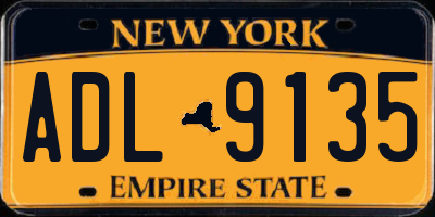 NY license plate ADL9135