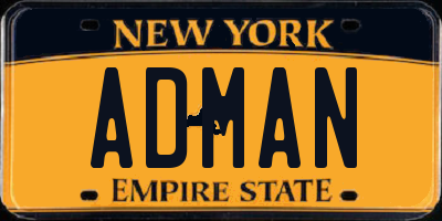 NY license plate ADMAN