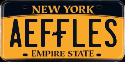 NY license plate AEFFLES