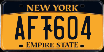 NY license plate AFT604