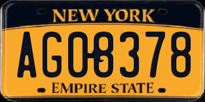 NY license plate AG08378