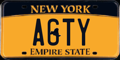 NY license plate AGTY