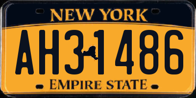 NY license plate AH31486